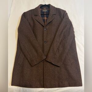 Men’s Pendleton Brown Wool Overcoat - Size XL